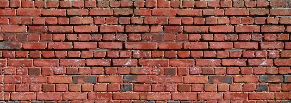 Fototapeta premium Brick wall texture. Banner background