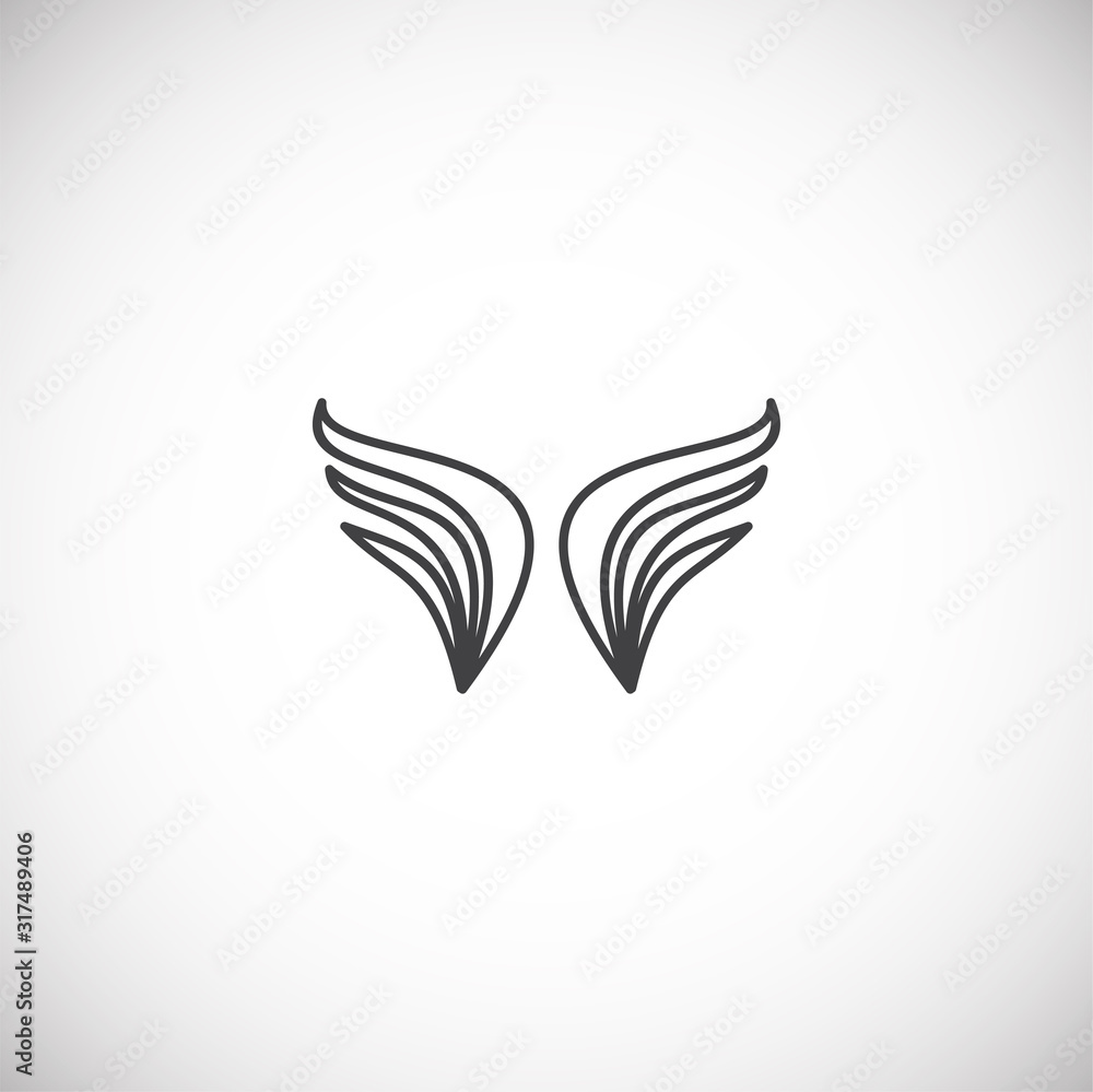 Wing related icon on background for graphic and web design. Creative illustration concept symbol for web or mobile app Wing related icon on background for graphic and web design. Creative illustration concept symbol for web or mobile app