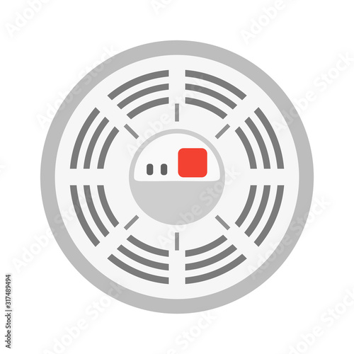 Smoke alarm on white background