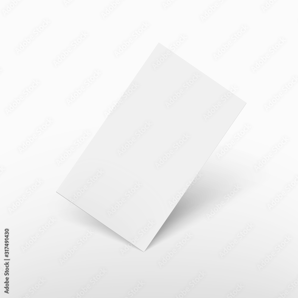 Blank paper card mock up with shadow. Blank paper card mock up with shadow.