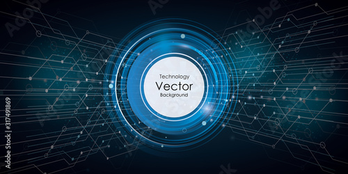Circle blue abstract technology innovation concept vector background