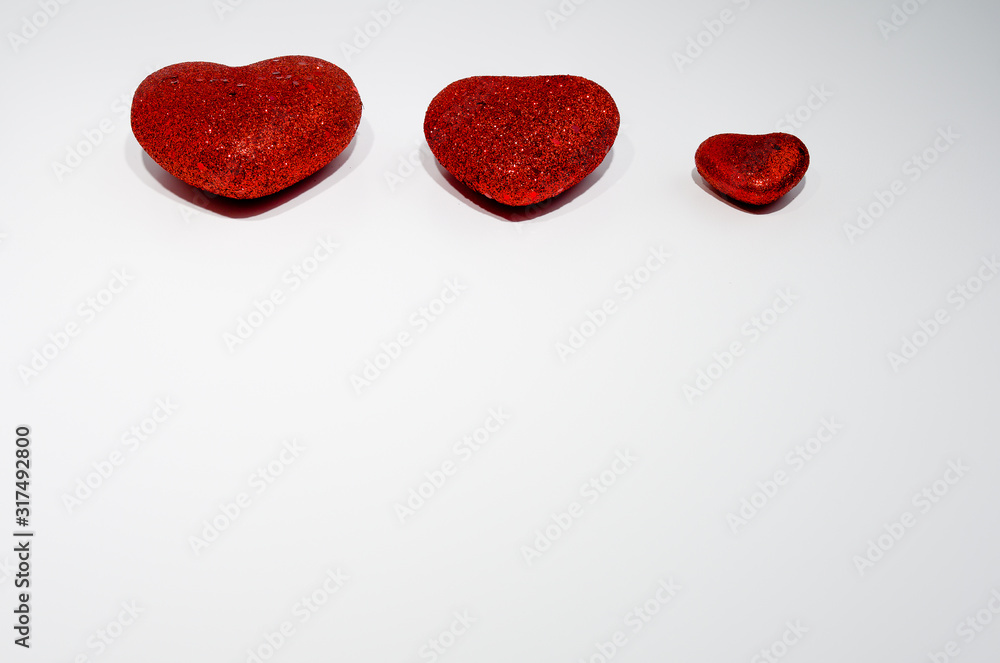 Fototapeta premium hearts on white background