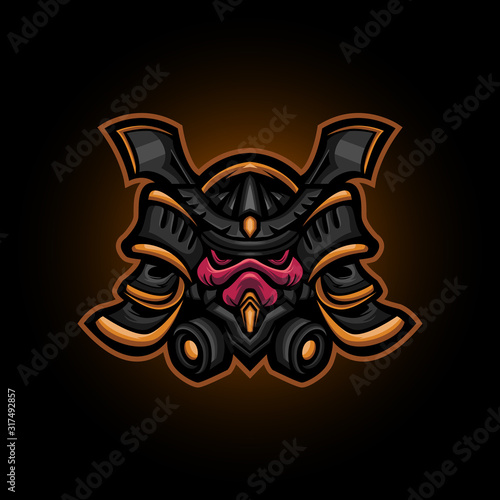 samurai troopers mascot logo design , vector illustration
