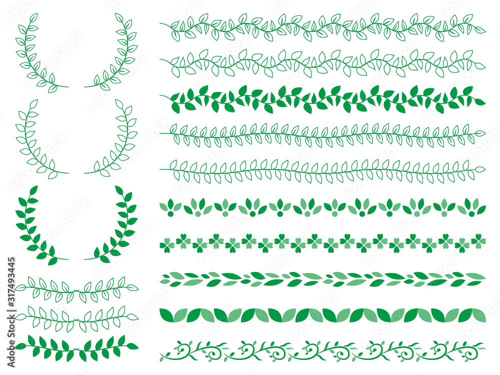 Obraz premium 飾り罫 フレーム 植物