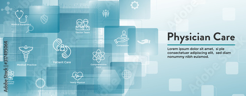 Physician Care Icon Set - Web Header Banner