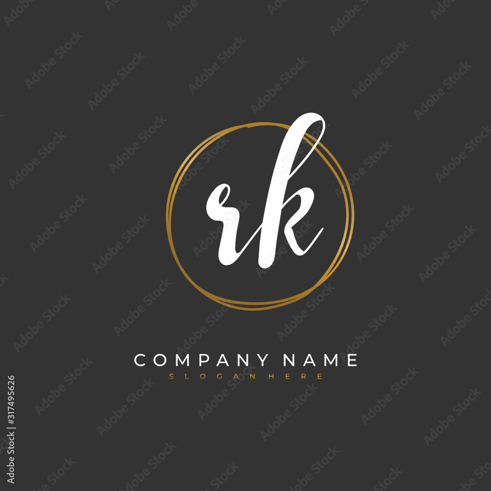 RK R K Letter Logo with Pink Purple Color and Particles Dots Des Stock  Vector by ©twindesigner 156409200