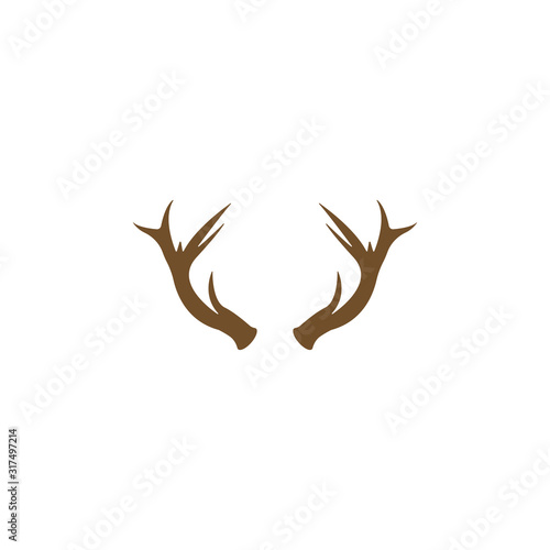 Deer Antlers Logo Template Illustration Design. © Sunar