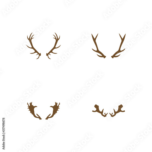 Deer Antlers Logo Template Illustration Design.