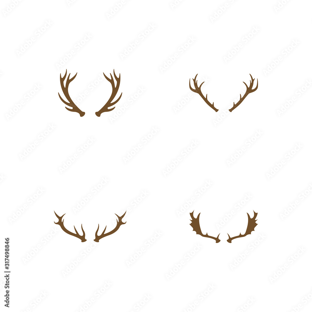 Deer Antlers Logo Template Illustration Design. Deer Antlers Logo Template Illustration Design.