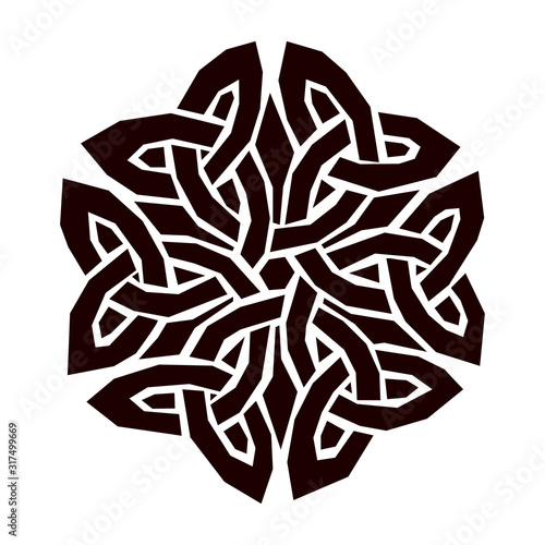 Black sign with a celtic motifs. Vector illustration isolated on a white background.