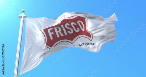 Flag of Frisco city, in the state of Texas, United States - loop photo