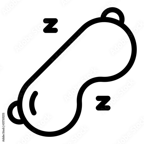 Comfort sleep mask icon. Outline comfort sleep mask vector icon for web design isolated on white background