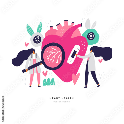Heart arteries and veins diagnostics banner template