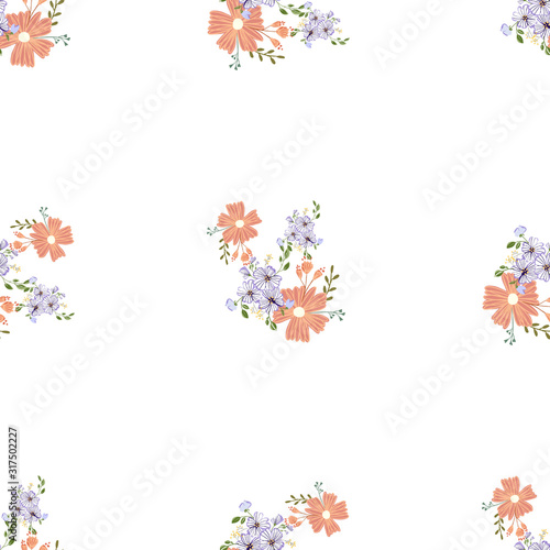 Fashionable cute pattern in nativel flowers. Floral seamless background for textiles  fabrics  covers  wallpapers  print  gift wrapping