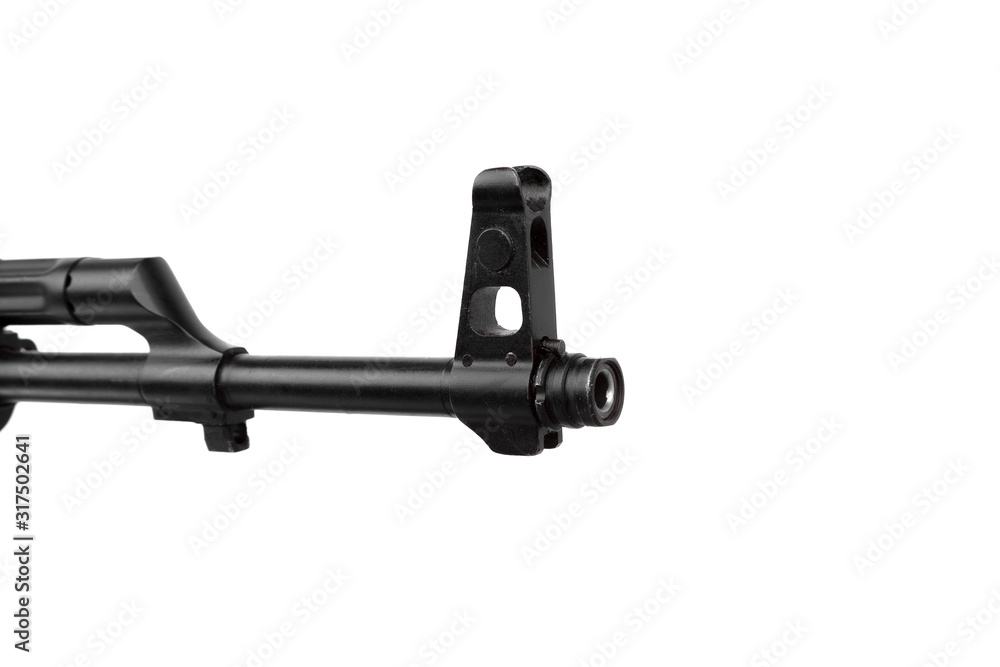 Soviet carbine in modern body kit isolate on a white background. Tuned automatic carbine of the USSR. Weapons for sports and self-defense. Soviet carbine in modern body kit isolate on a white background. Tuned automatic carbine of the USSR. Weapons for sports and self-defense.