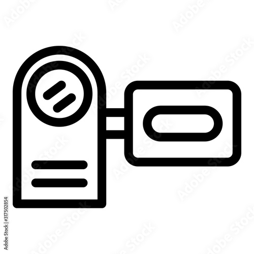 Videocamera icon. Outline videocamera vector icon for web design isolated on white background