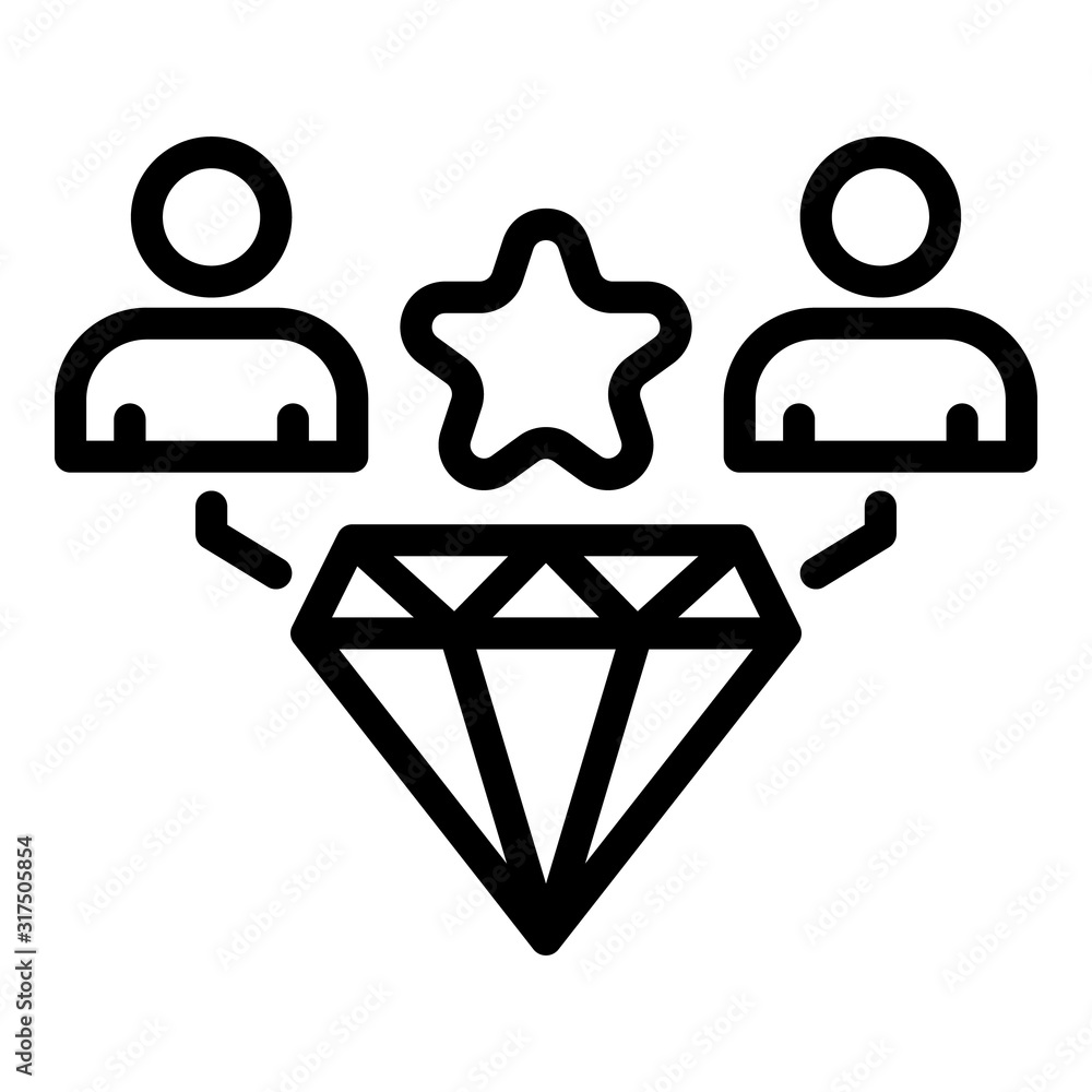 Diamond avatar icon. Outline diamond avatar vector icon for web design  isolated on white background Stock Vector | Adobe Stock