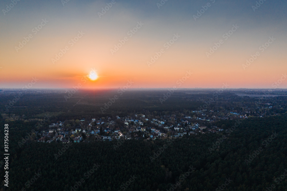 Aerial drone photo of Schoeneiche Brandenburg, Germany Aerial drone photo of Schoeneiche Brandenburg, Germany