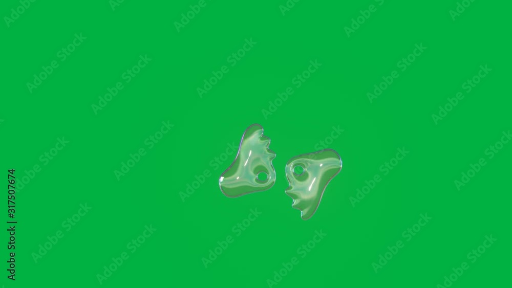 seamless loop 4k 3D rendering of distorted transparent soap bubble in ...