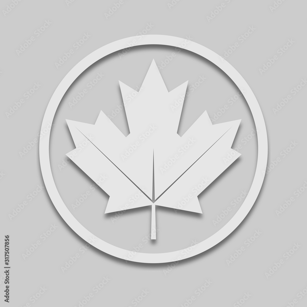 maple leaf in a circle in light tone maple leaf in a circle in light tone