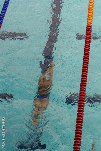 Sport acuatic swimming top view