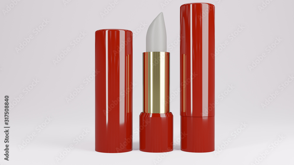 Fototapeta premium Lipstick for your design and logo. Easy to change colors. Mock up model.