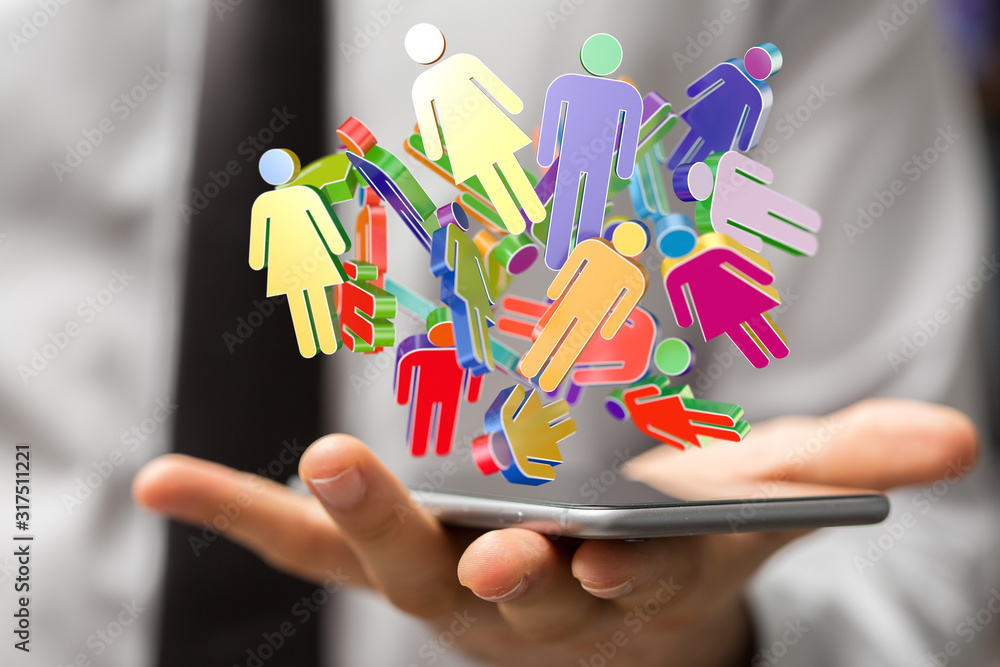 Social Networking illustration team group digital Social Networking illustration team group digital