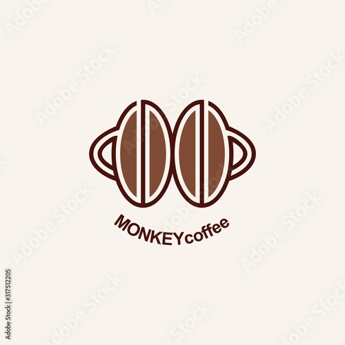 Abstract Monkey Coffee Logo Design