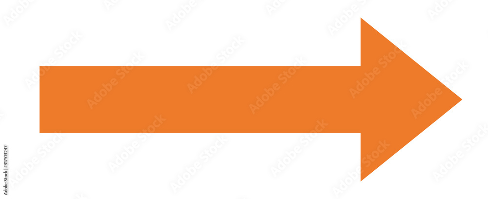 Orange arrow to the right / vector, isolated Orange arrow to the right / vector, isolated