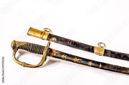 beautiful old saber of french cavalry officer, 19th century