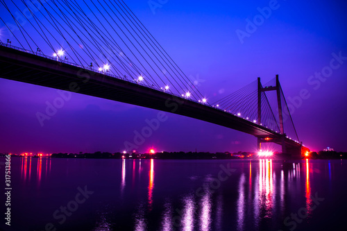 hooghly bridge at night