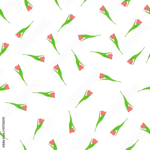 Hand drawn seamless pattern flowers with leaves Flower isolated on white background. Botanical organic spring herb. hand drawn in doodle Collection for cards and labels, books and banners.