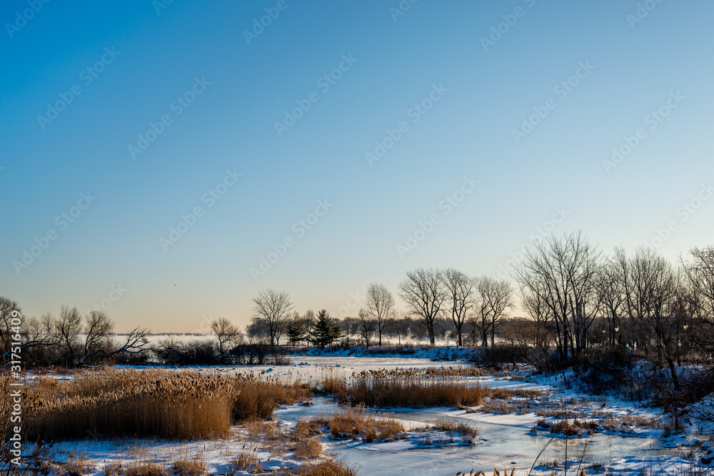 St-Lawrence river in the winter, Lachine rapids St-Lawrence river in the winter, Lachine rapids