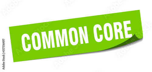 common core sticker. common core square sign. common core. peeler
