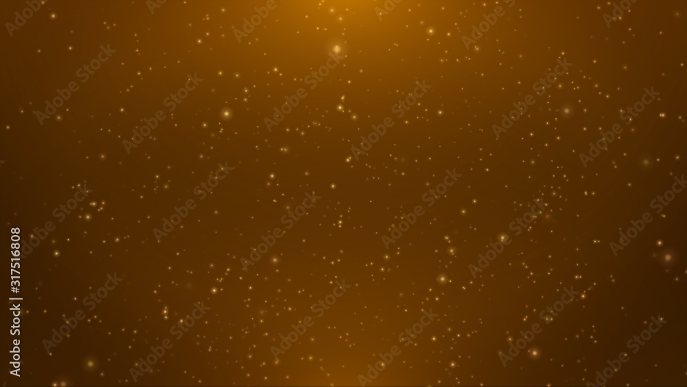 gold particles abstract background with shining golden Floating Dust ...