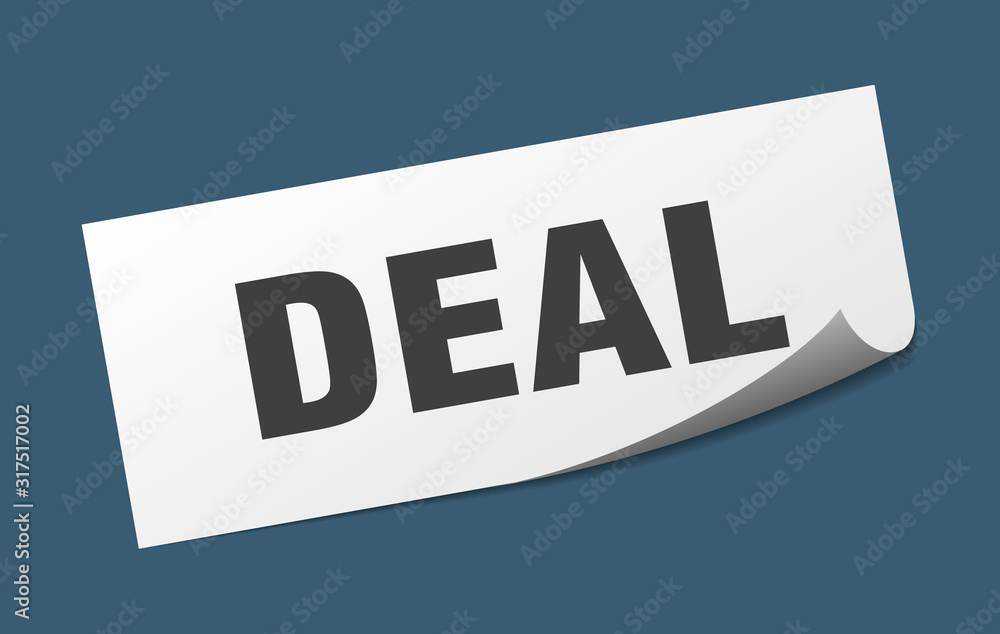deal sticker. deal square sign. deal. peeler
