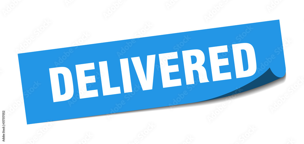 delivered sticker. delivered square sign. delivered. peeler delivered sticker. delivered square sign. delivered. peeler