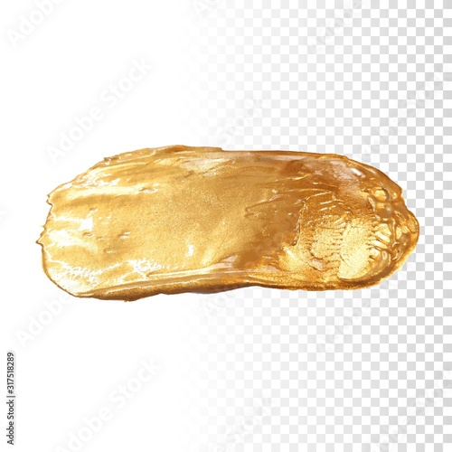 Gold hand drawn paint brush stroke