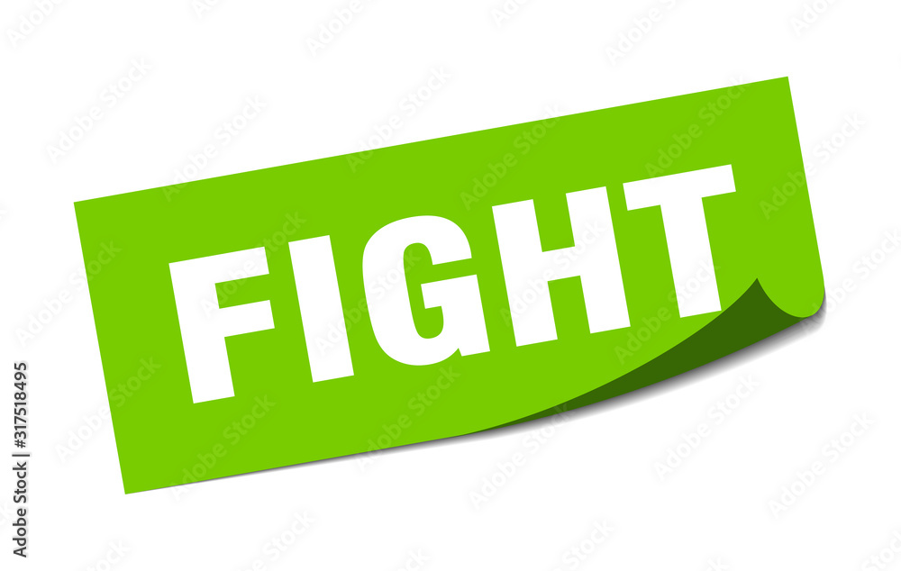 Fototapeta premium fight sticker. fight square sign. fight. peeler