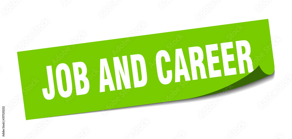 job and career sticker. job and career square sign. job and career. peeler