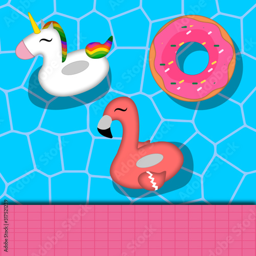 pool party elements cute unicorn floater 
