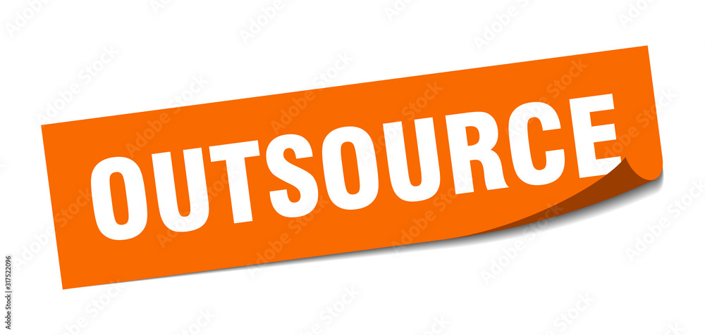 outsource sticker. outsource square sign. outsource. peeler outsource sticker. outsource square sign. outsource. peeler