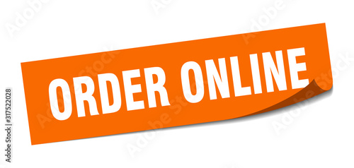 order online sticker. order online square sign. order online. peeler