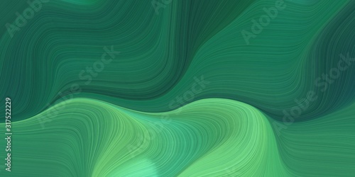 background graphic with modern soft curvy waves background illustration with sea green, teal green and pastel green color
