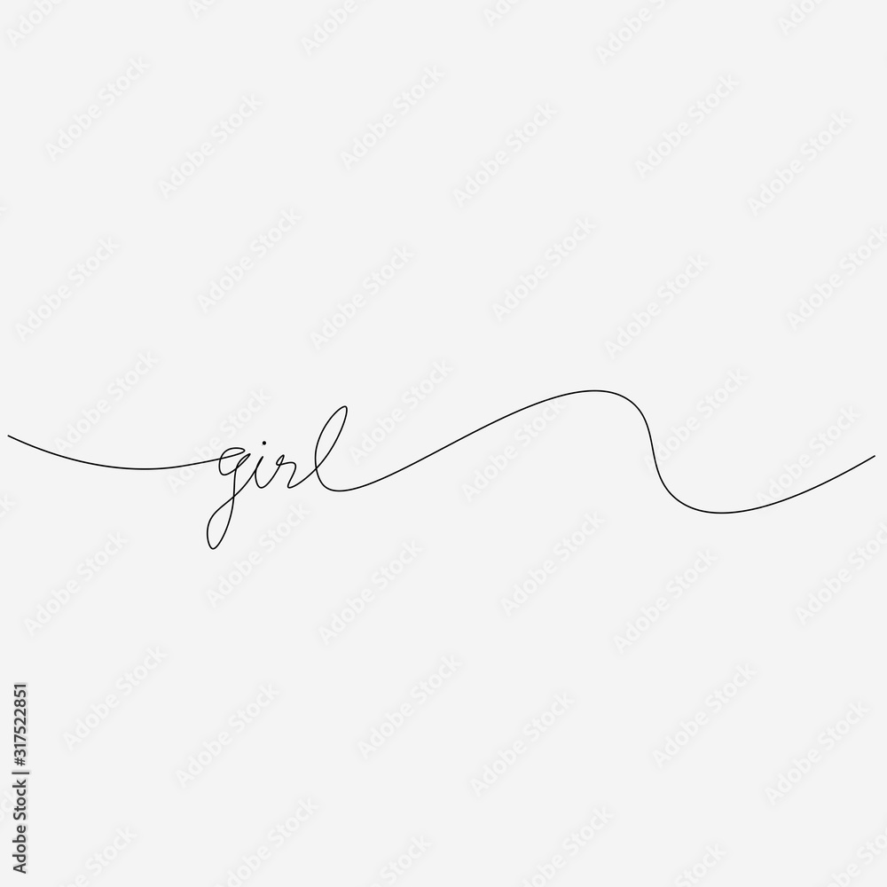 Girl letter hand drawing, vector illustration Girl letter hand drawing, vector illustration