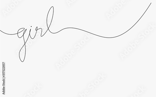 Wallpaper Mural Girl letter hand drawing print card, vector illustration Torontodigital.ca