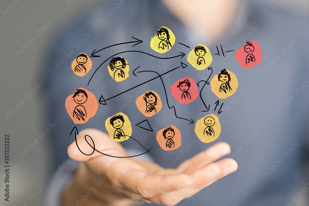 group of people talking in social network. group of people talking in social network.