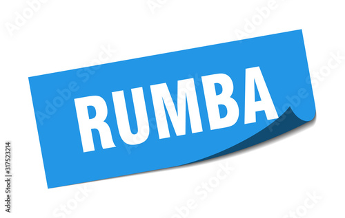 rumba sticker. rumba square sign. rumba. peeler
