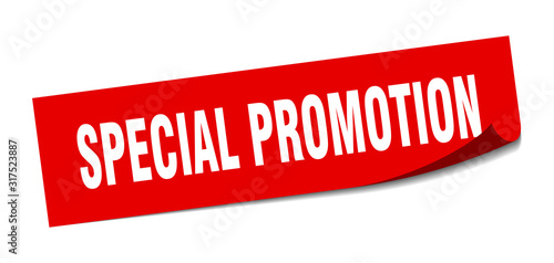 special promotion sticker. special promotion square sign. special promotion. peeler