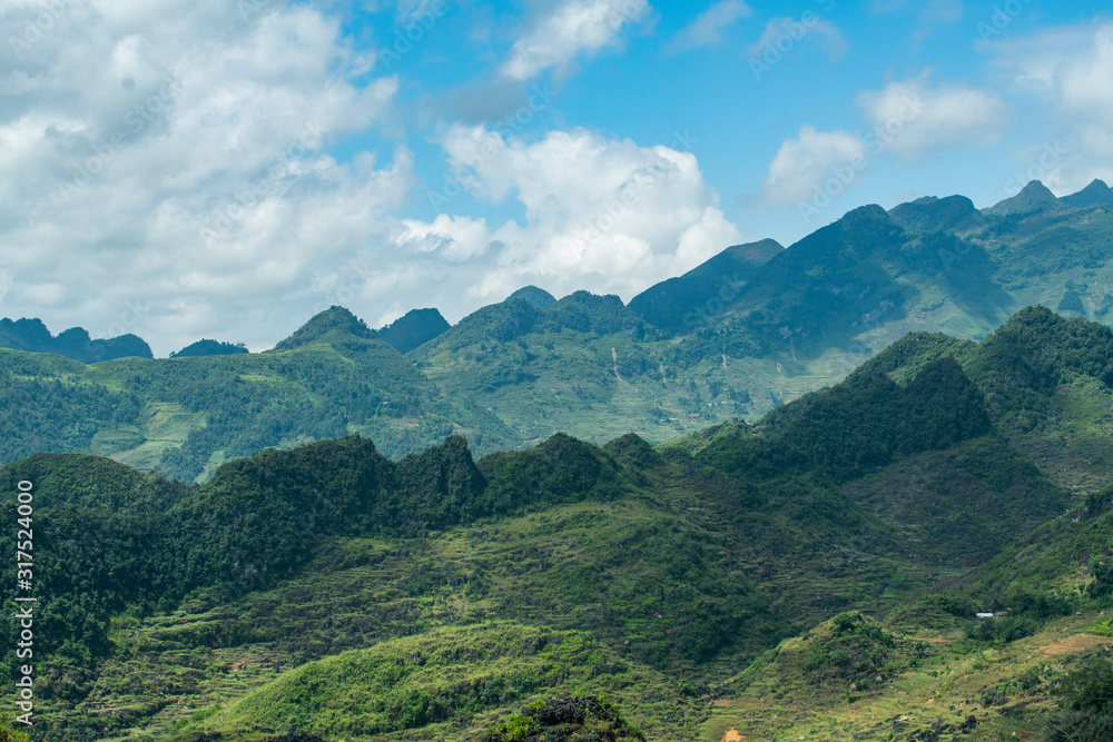 landscape of karst range background, daylight